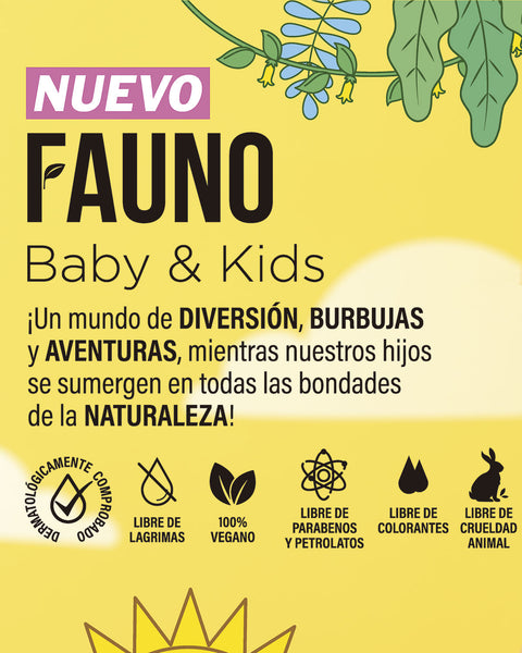 Shampoo y Gel Corporal Libre de Sal y Sulfatos Baby & Kids Fauno 340ml#color_amable