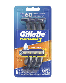 Gillette Prestobarba3 Máquinas Para Afeitar Desechables 6 Unidades#color_001-prestobarba3