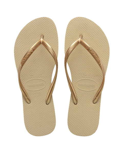 Sandalia Havaianas Slim Femenina#color_126-dorado-claro