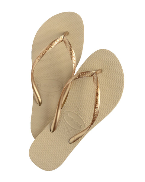 Sandalia Havaianas Slim Femenina#color_126-dorado-claro