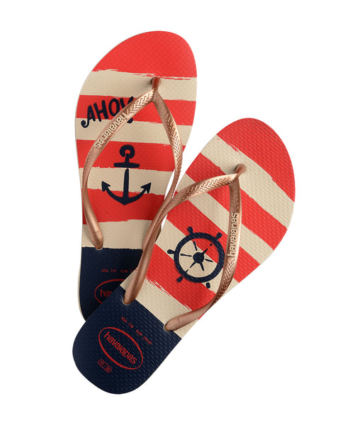 Sandalias Havaianas Slim Nautical Femeninas#color_145-estampado-marinero