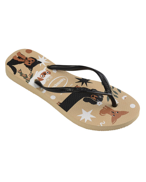 Sandalia Havaianas Slim Pets Femeninas#color_381-cafe-estampado