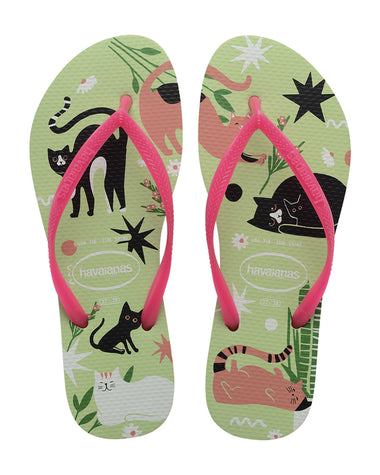 Sandalia Havaianas Slim Pets Femeninas#color_626-verde-claro