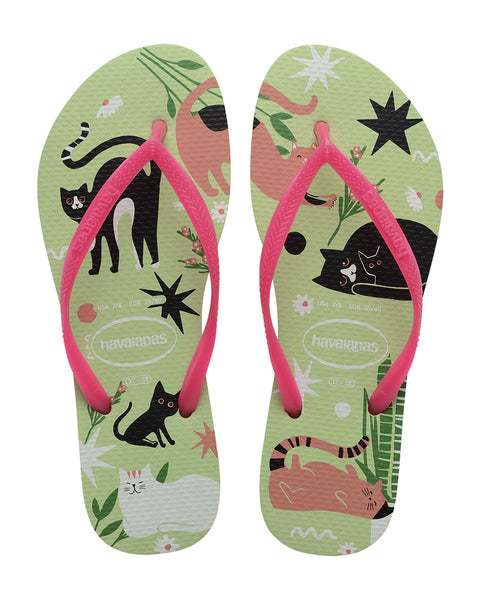 Sandalia Havaianas Slim Pets Femeninas#color_626-verde-claro