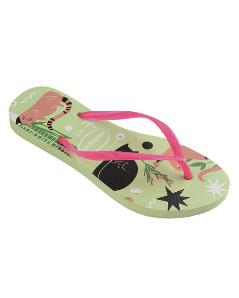 Sandalia Havaianas Slim Pets Femeninas#color_626-verde-claro