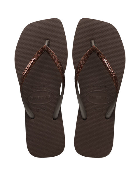 Sandalia Havaianas Slim Square Glitter Femeninas#color_835-cafe-osc