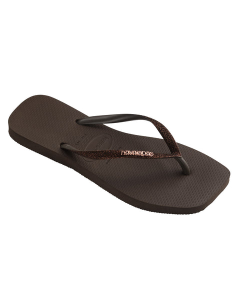 Sandalia Havaianas Slim Square Glitter Femeninas#color_835-cafe-osc