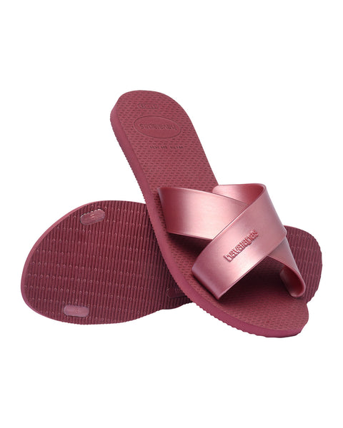 Sandalias Havaianas Femeninas Aqua#color_349-vino