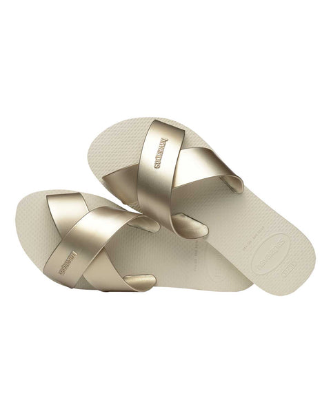 Sandalias Havaianas Femeninas Aqua#color_806-marfil