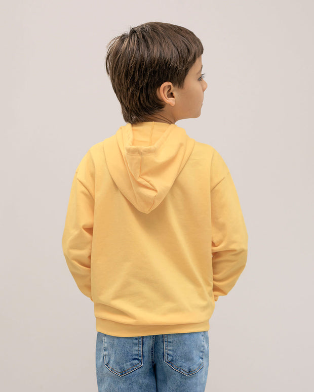Buzo manga larga con bolsillo funcional frontal para niño#color_160-amarillo