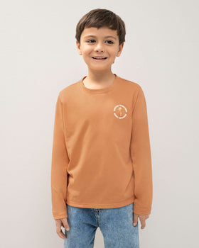 Camiseta manga larga básica cuello redondo#color_202-naranja