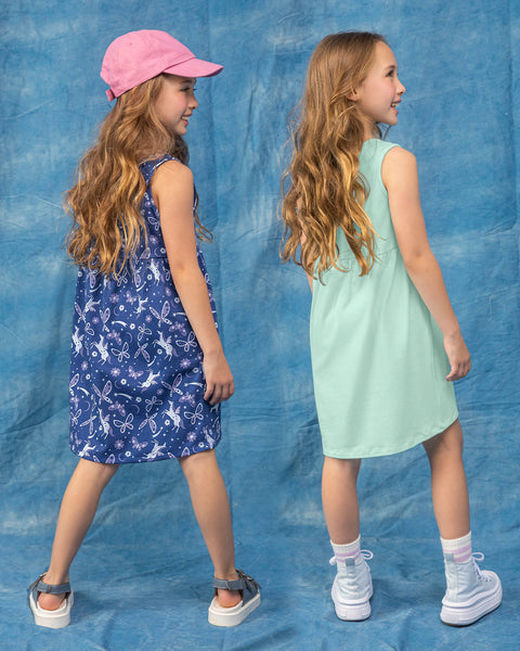 Paquete x 2 vestidos cortos para niña#color_s02-menta-y-azul-estampado