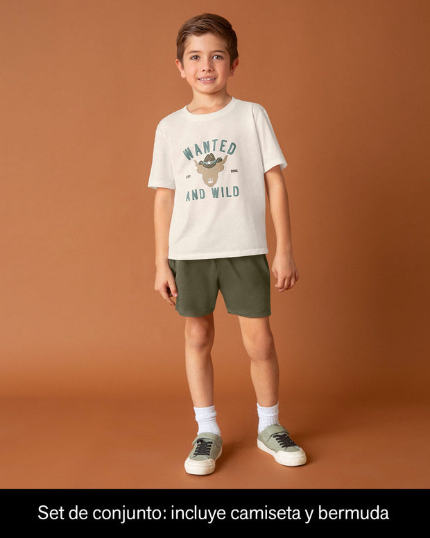 Paquete camiseta manga corta + bermuda para niño