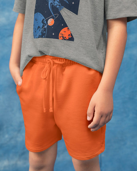 Paquete camiseta manga corta + bermuda para niño#color_s01-gris-jaspe-y-naranja