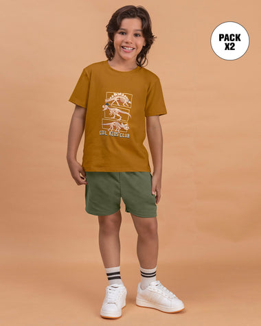 Paquete camiseta manga corta + bermuda para niño#color_s02-mostaza-verde-estampado
