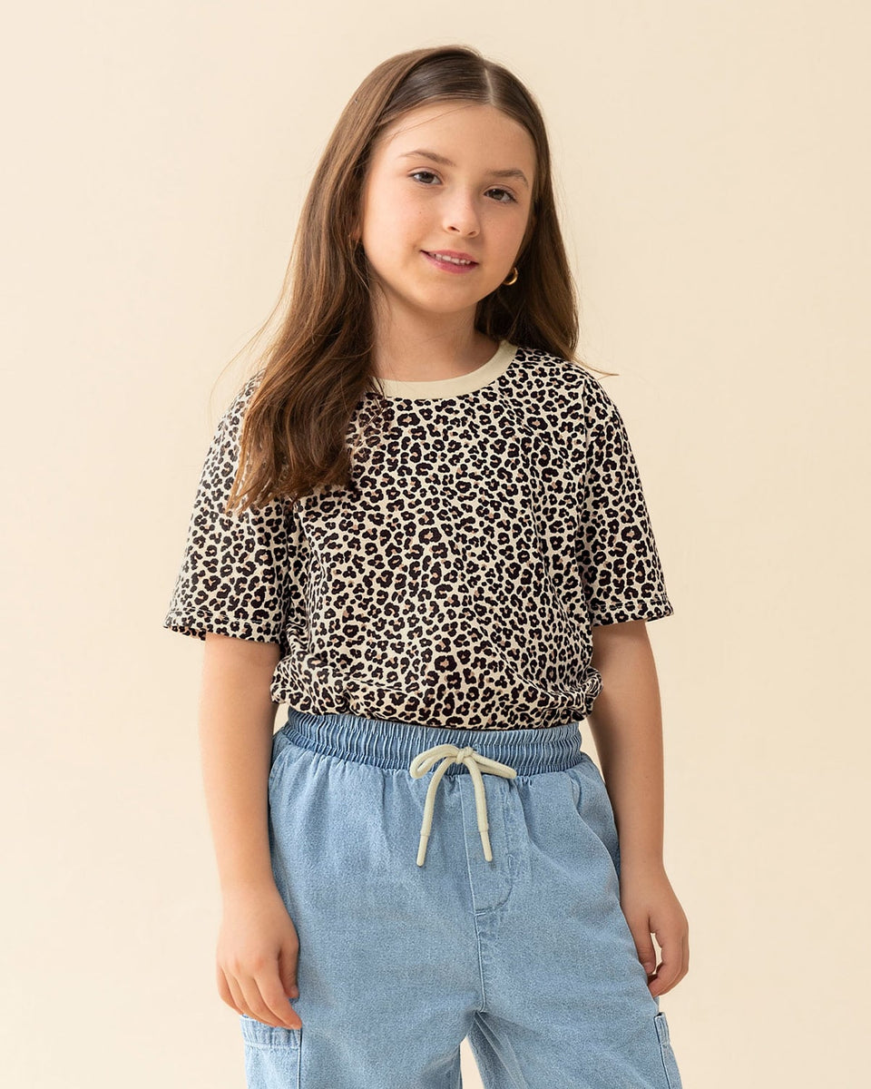Camiseta estampada manga corta para niña