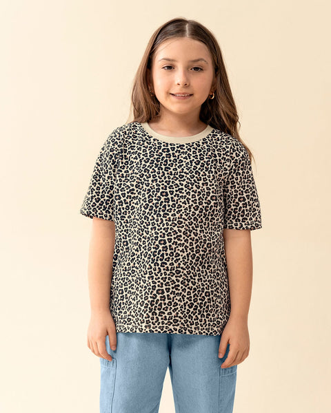 Camiseta estampada manga corta para niña#color_145-animal-print