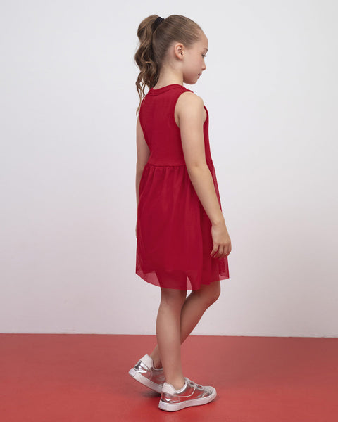 Vestido corto con falda en tul#color_136-rojo