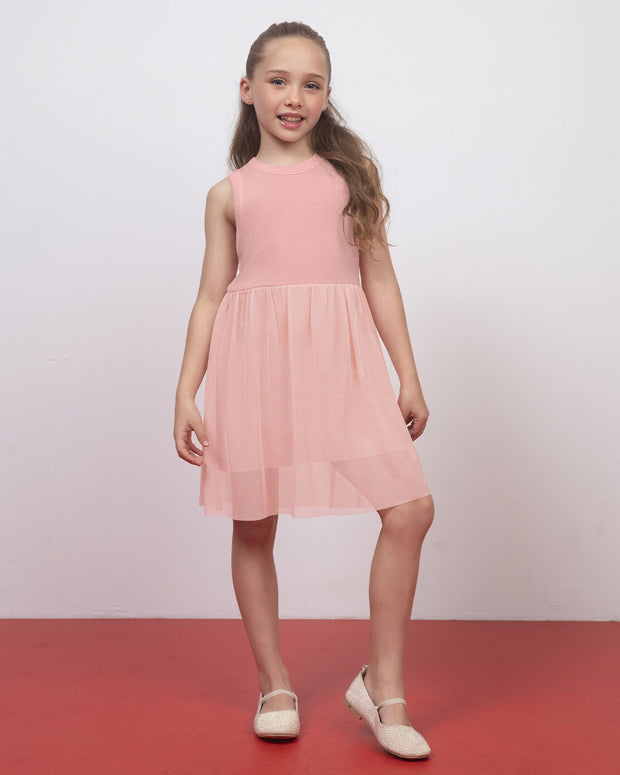 Vestido corto con falda en tul