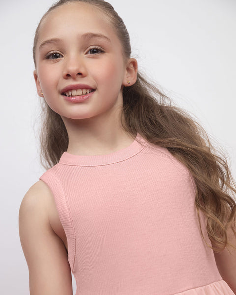 Vestido corto con falda en tul#color_304-rosado-pastel