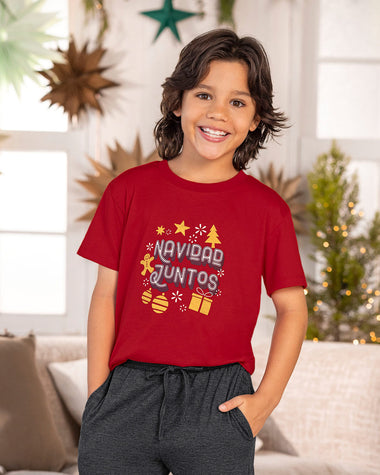 Camiseta manga corta infantil con estampado temático#color_302-rojo