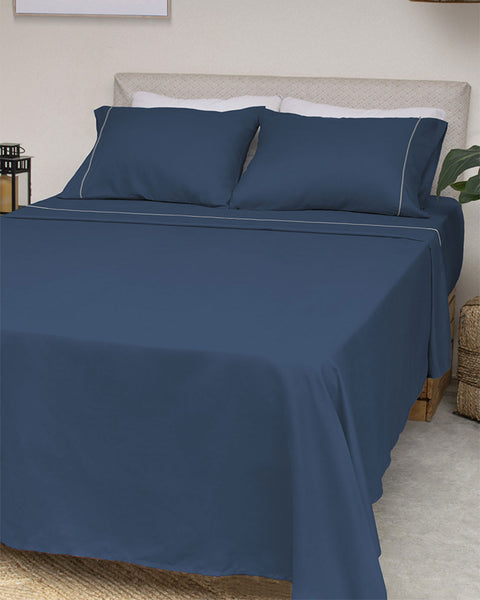 Juego de sábanas cama doble La Mia Stanza#color_510-azul-oscuro
