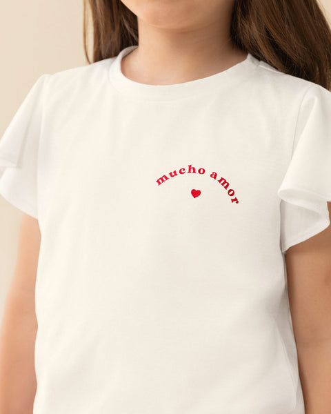 Camiseta de pijama manga corta con boleros y estampado localizado#color_094-marfil-estampado
