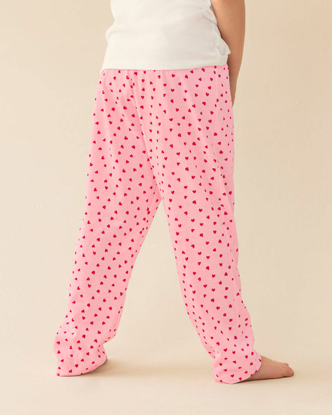 Pantalón largo con elástico en cintura y tira no funcional#color_301-rosado-estampado-corazones