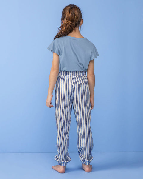 Camiseta con bolero en mangas + Jogger de pijama para niña#color_s01-azul-claro