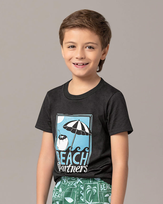 Camiseta manga corta infantil con estampado en frente