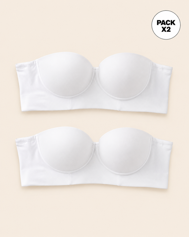 Paquete x2 strapless bustier 360° de perfección