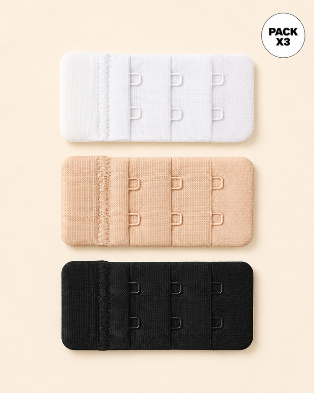 Paquete por 3 broches extensores ajusta tu brasier favorito a tu espalda