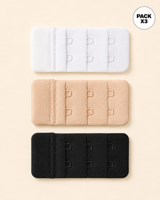 Paquete por 3 broches extensores ajusta tu brasier favorito a tu espalda#color_999-blanco-negro-cafe-claro