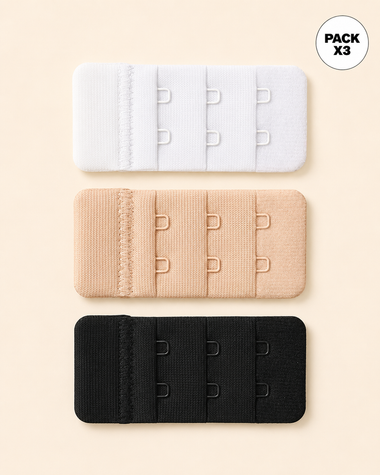 Paquete por 3 broches extensores ajusta tu brasier favorito a tu espalda#color_999-blanco-negro-cafe-claro