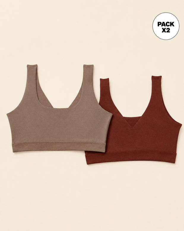 Paquete x 2 tops invisibles doble escote