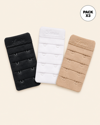 Paquete x 3 extensores anchos de brasier#color_999-blanco-negro-cafe-claro