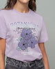 Camiseta en algodón manga corta con estampado localizado#color_044-lila-estampado