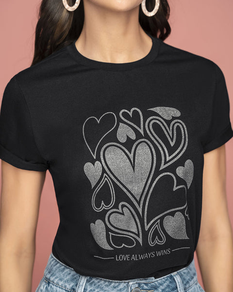 Camiseta en algodón manga corta con estampado localizado#color_496-negro