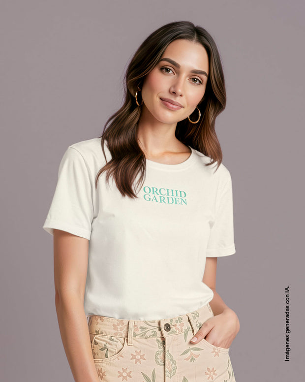 Camiseta en algodón manga corta con estampado localizado