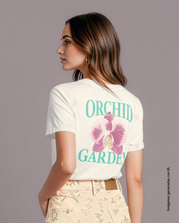 Camiseta en algodón manga corta con estampado localizado#color_815-marfil