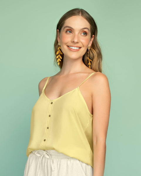 Blusa tiritas con escote en espalda#color_019-amarillo