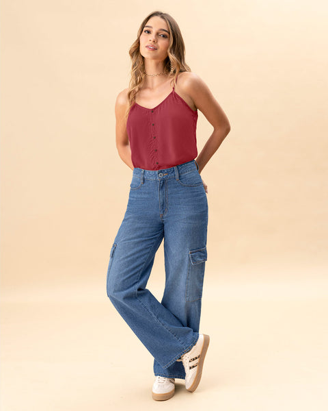 Blusa tiritas con escote en espalda#color_411-malva