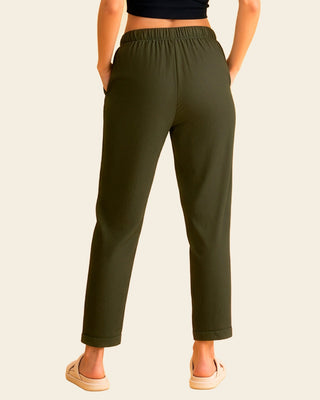 Pantalón exterior con resorte en cintura#color_c46-verde-militar