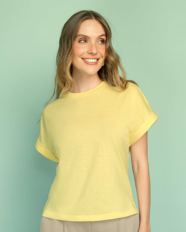 Camiseta con cuello redondo