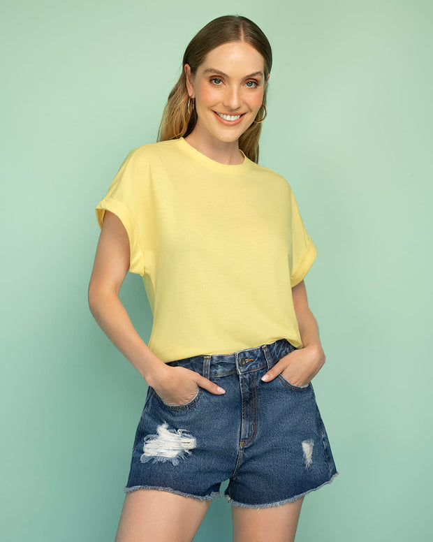 Camiseta con cuello redondo