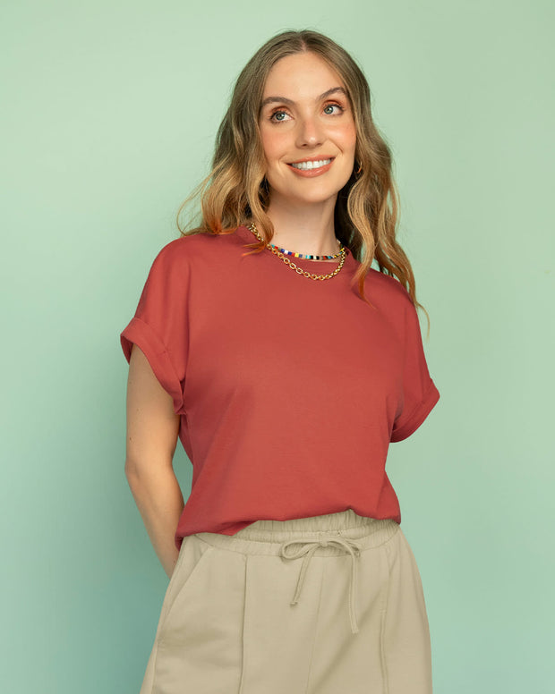 Camiseta con cuello redondo