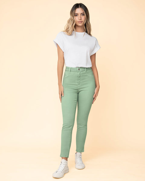 Jean skinny de silueta ajustada#color_198-verde-claro