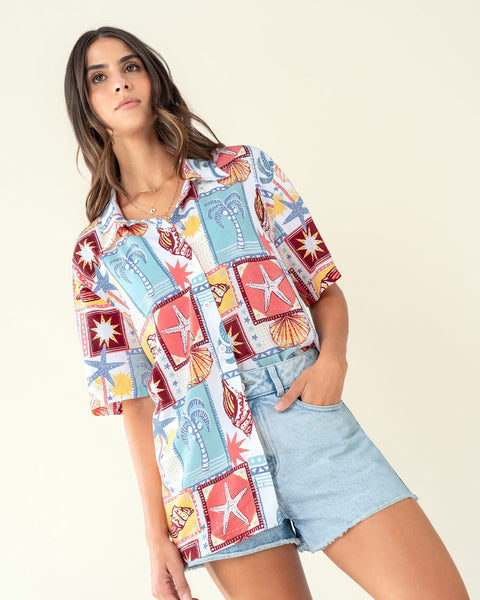 Blusa oversized manga corta#color_077-estampado-marino-multicolor