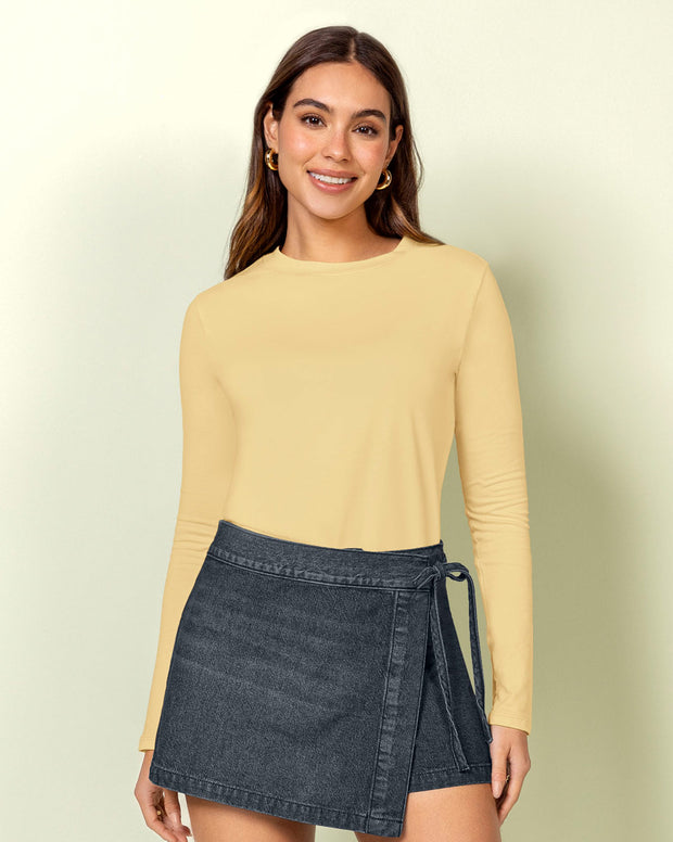 Camiseta manga larga silueta crop