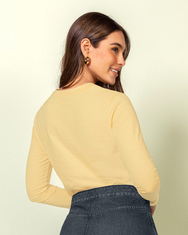 Camiseta manga larga silueta crop